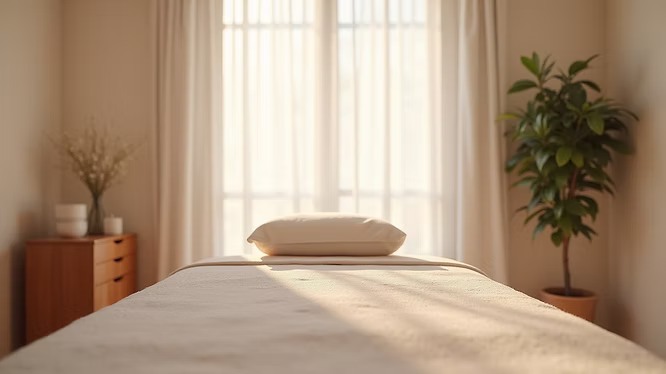 Serene treatment room for relaxation