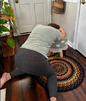 Internal rotation rock backs on stool exercise demonstration